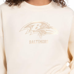Baltimore Ravens Starter Women's Travel Pastels Boxy Fleece Sweatshirt Cream | NFL