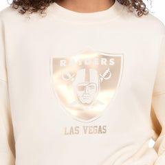 Las Vegas Raiders Starter Women's Travel Pastels Boxy Fleece Sweatshirt Cream | NFL