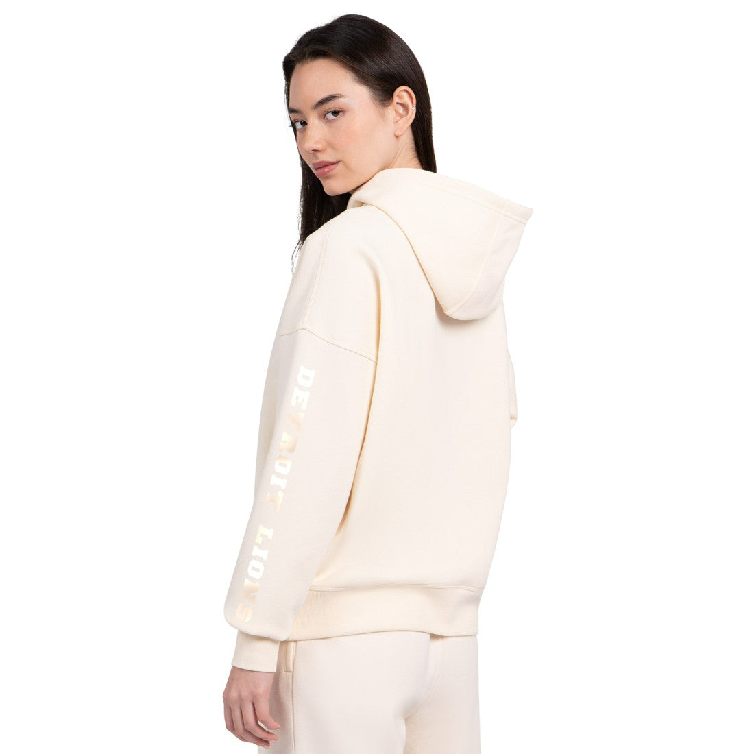 Detroit Lions Starter Women's Pastels Relaxed Travel Hoodie Cream | NFL