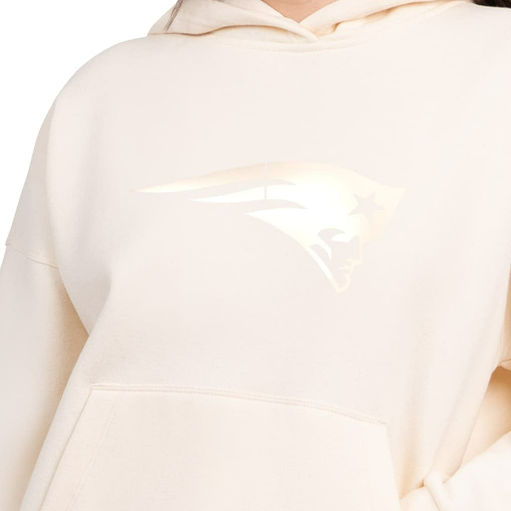 New England Patriots Starter Women's Pastel Relaxed Travel Hoodie Cream | NFL