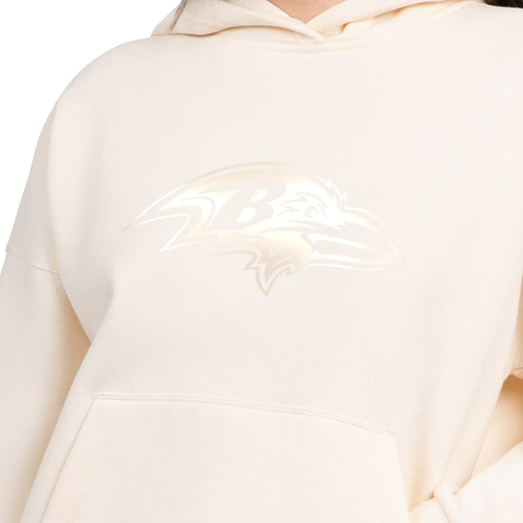 Baltimore Ravens Starter Women's Pastel Relaxed Travel Hoodie Cream | NFL