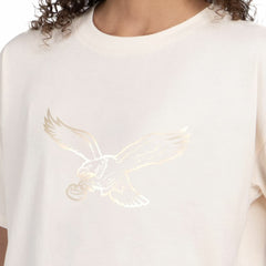 Philadelphia Eagles Starter Women's Pastel Travel Boxy Cropped T-Shirt Cream | NFL