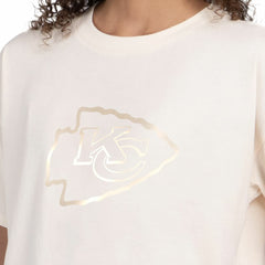 Kansas City Chiefs Starter Women's Pastel Travel Boxy Cropped T-Shirt Cream | NFL