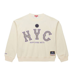 New York Mets Mitchell & Ness Women's Premium Oversized Crewneck Sweatshirt - MLB