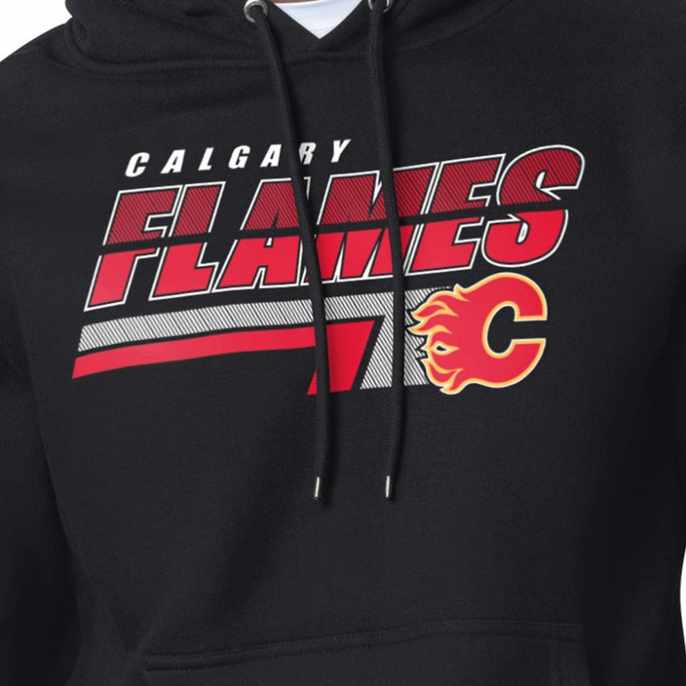 Calgary Flames Starter Logo Push Fleece Hoodie - Black - NHL