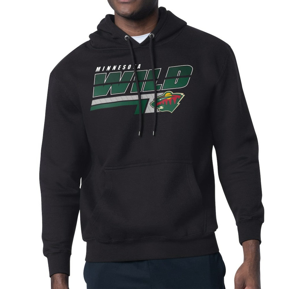 Minnesota Wild Starter Logo Push Fleece Hoodie - Black - NHL