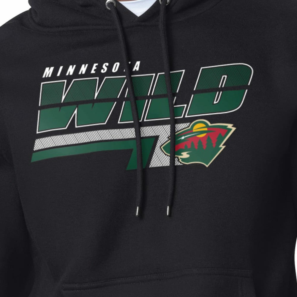Minnesota Wild Starter Logo Push Fleece Hoodie - Black - NHL