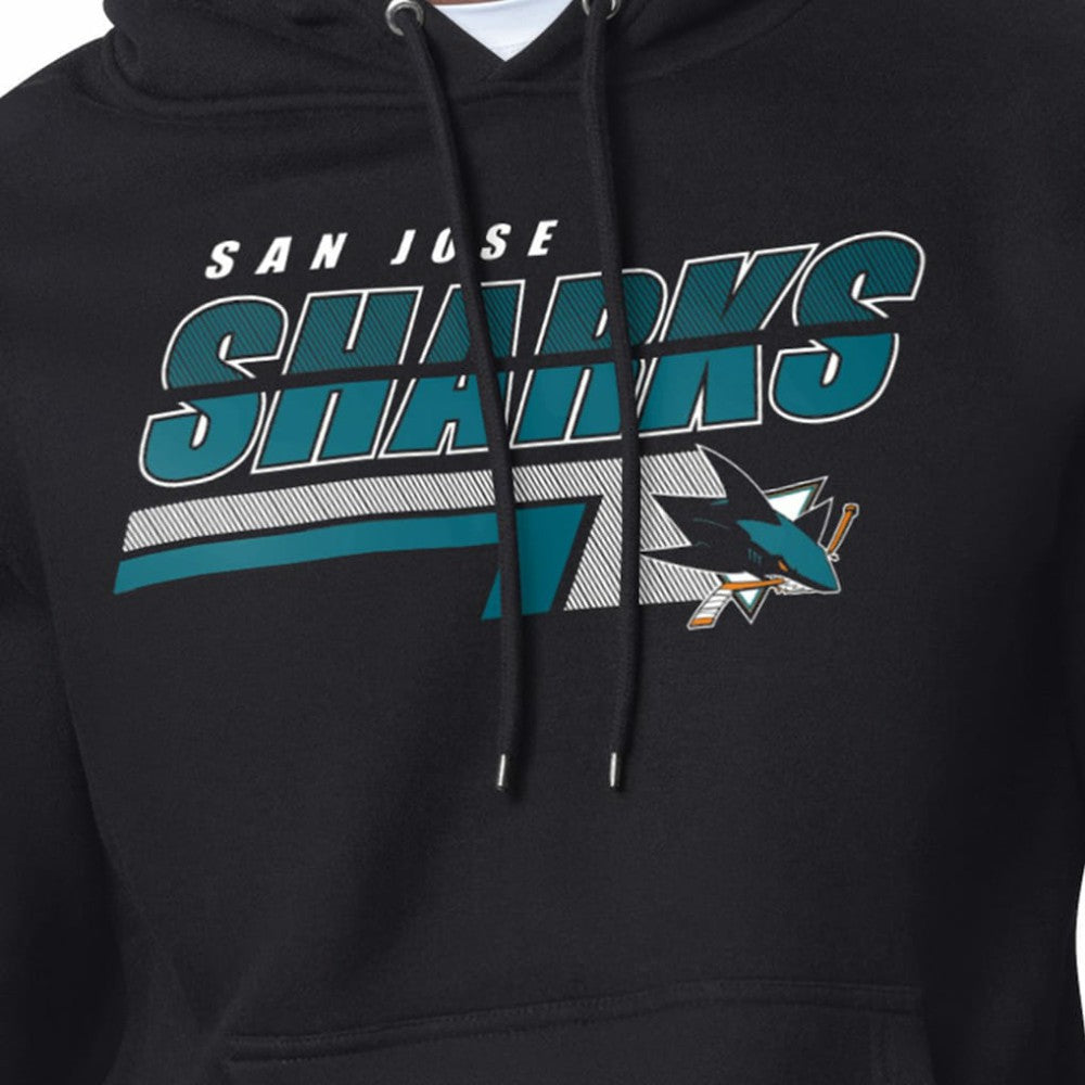 San Jose Sharks Starter Logo Push Fleece Hoodie - Black - NHL