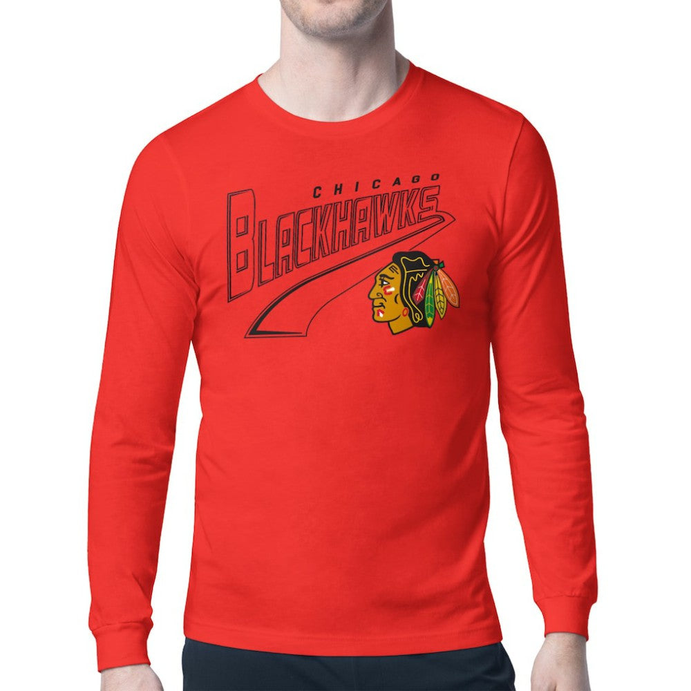 Chicago Blackhawks Starter Modern Tailsweep Long Sleeve T-Shirt - Red - NHL