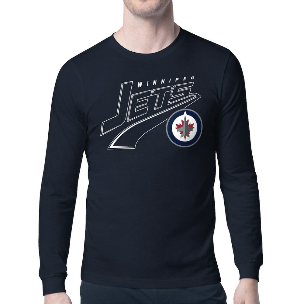 Winnipeg Jets Starter Modern Tailsweep Long Sleeve T-Shirt - Navy - NHL