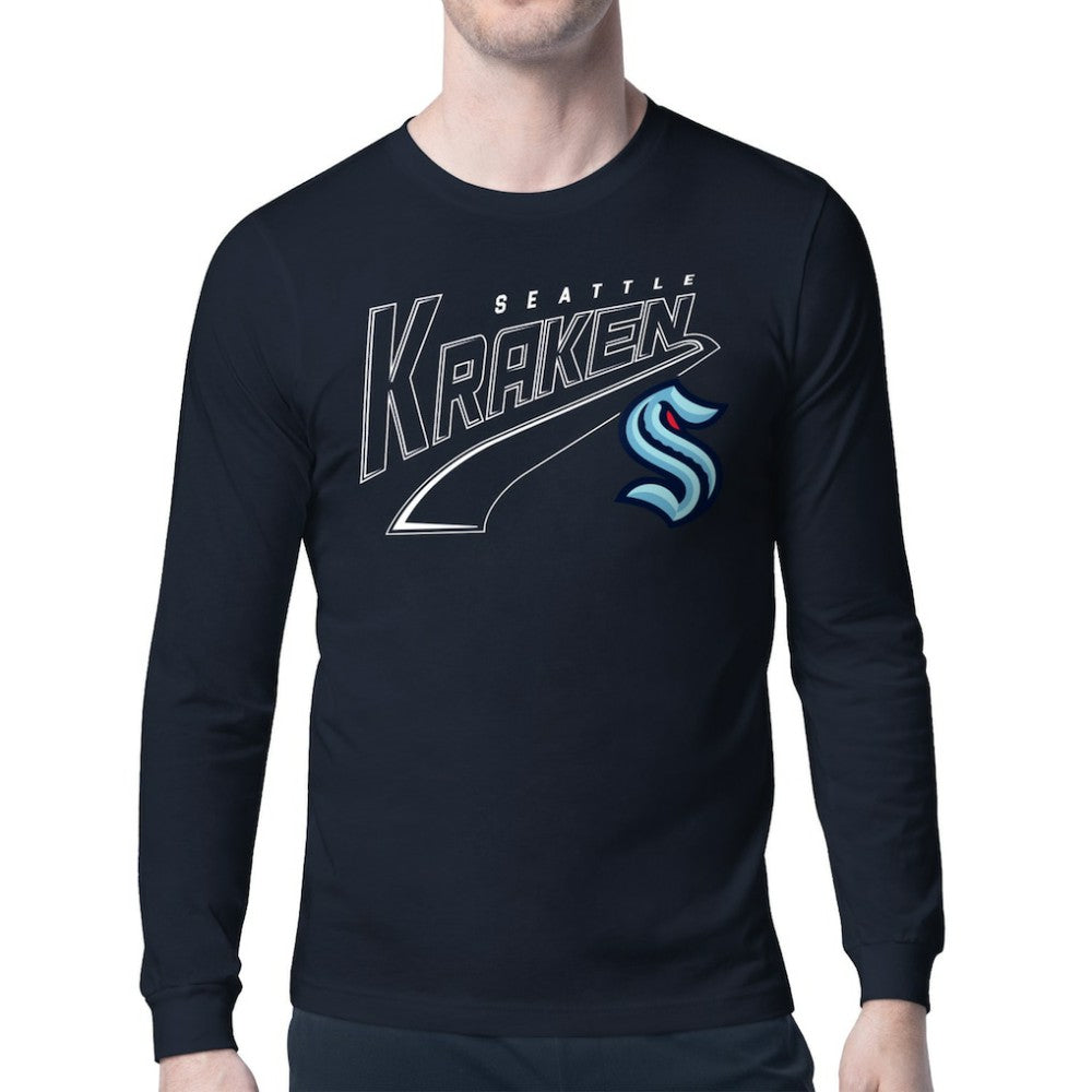 Seattle Kraken Starter Modern Tailsweep Long Sleeve T-Shirt - Deep Sea Blue - NHL