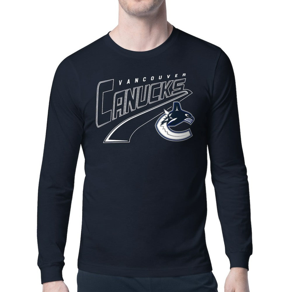 Vancouver Canucks Starter Modern Tailsweep Long Sleeve T-Shirt - Blue - NHL
