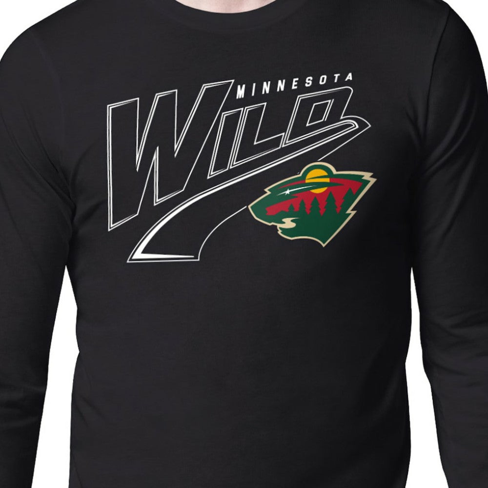 Minnesota Wild Starter Modern Tailsweep Long Sleeve T-Shirt - Black - NHL