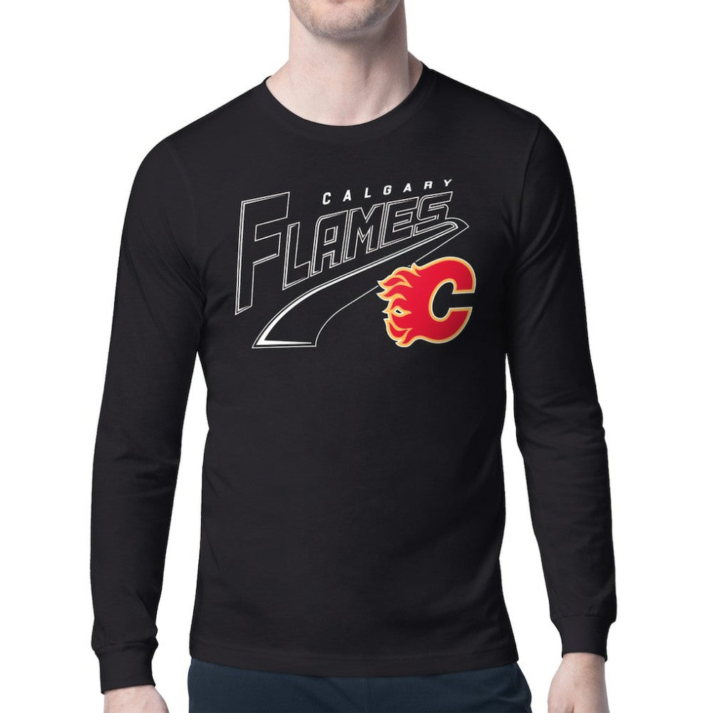 Calgary Flames Starter Modern Tailsweep Long Sleeve T-Shirt - Black - NHL