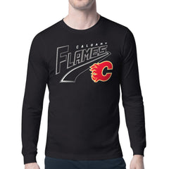 Calgary Flames Starter Modern Tailsweep Long Sleeve T-Shirt - Black - NHL