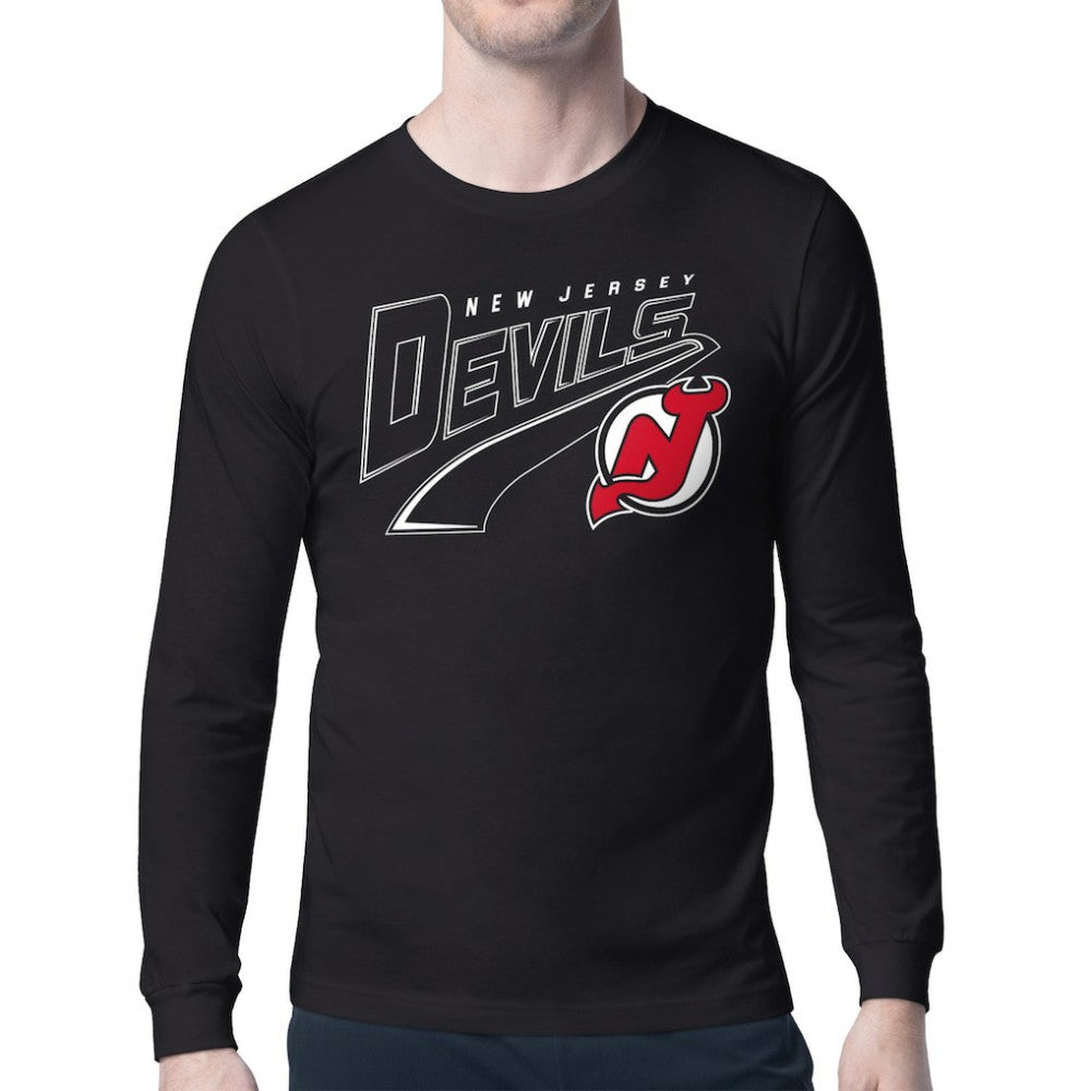 New Jersey Devils Starter Modern Tailsweep Long Sleeve T-Shirt - Black - NHL