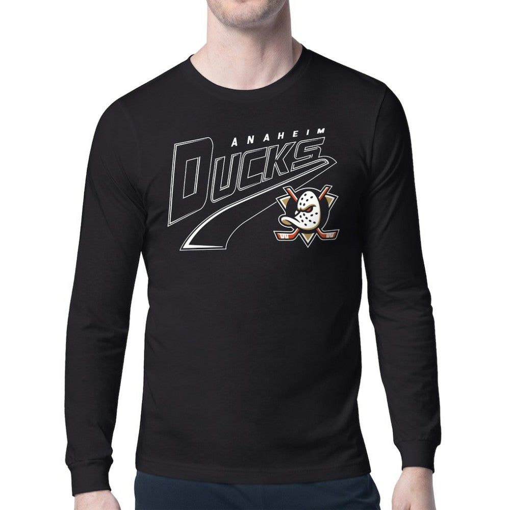 Anaheim Ducks Starter Modern Tailsweep Long Sleeve T-Shirt - Black - NHL