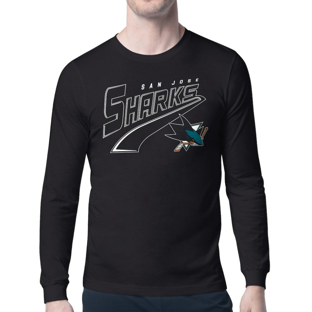 San Jose Sharks Starter Modern Tailsweep Long Sleeve T-Shirt - Black - NHL