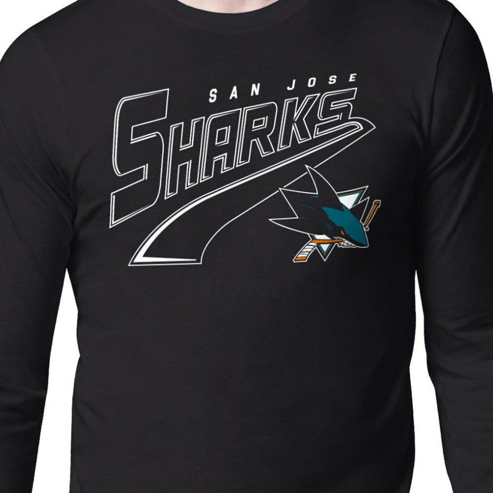 San Jose Sharks Starter Modern Tailsweep Long Sleeve T-Shirt - Black - NHL
