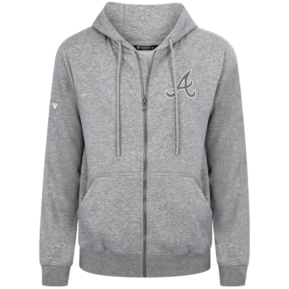 Atlanta Braves Levelwear Podium Chenille Logo Full-Zip Hoodie - MLB