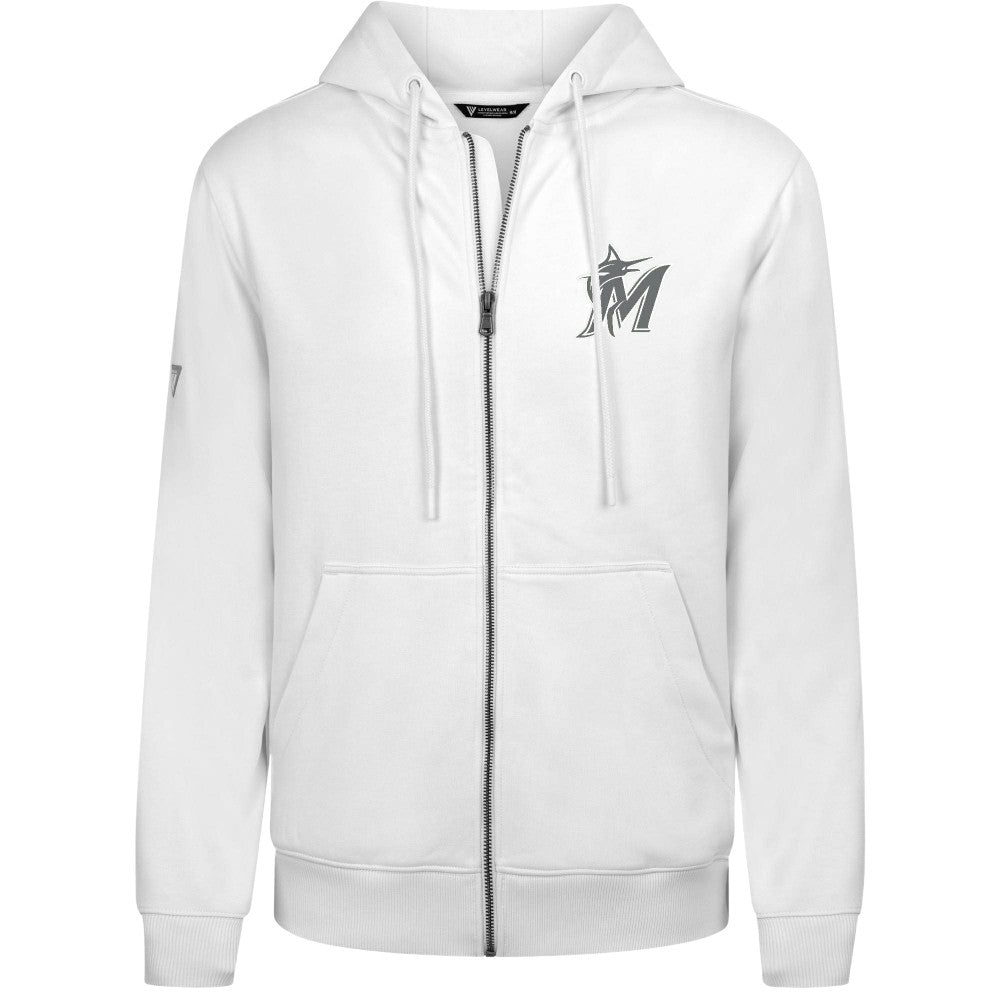 Miami Marlins Levelwear Podium Chenille Logo Full-Zip Hoodie - MLB