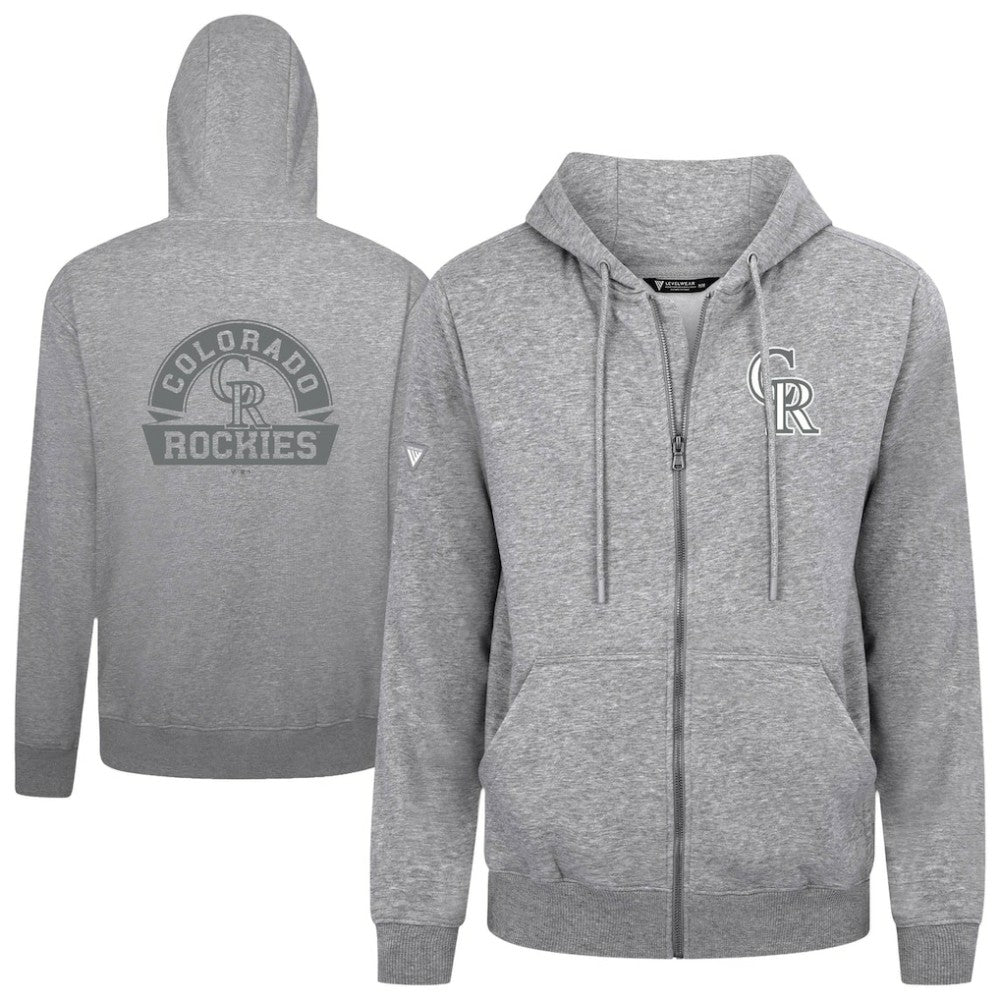 Colorado Rockies Levelwear Podium Chenille Logo Full-Zip Hoodie - MLB