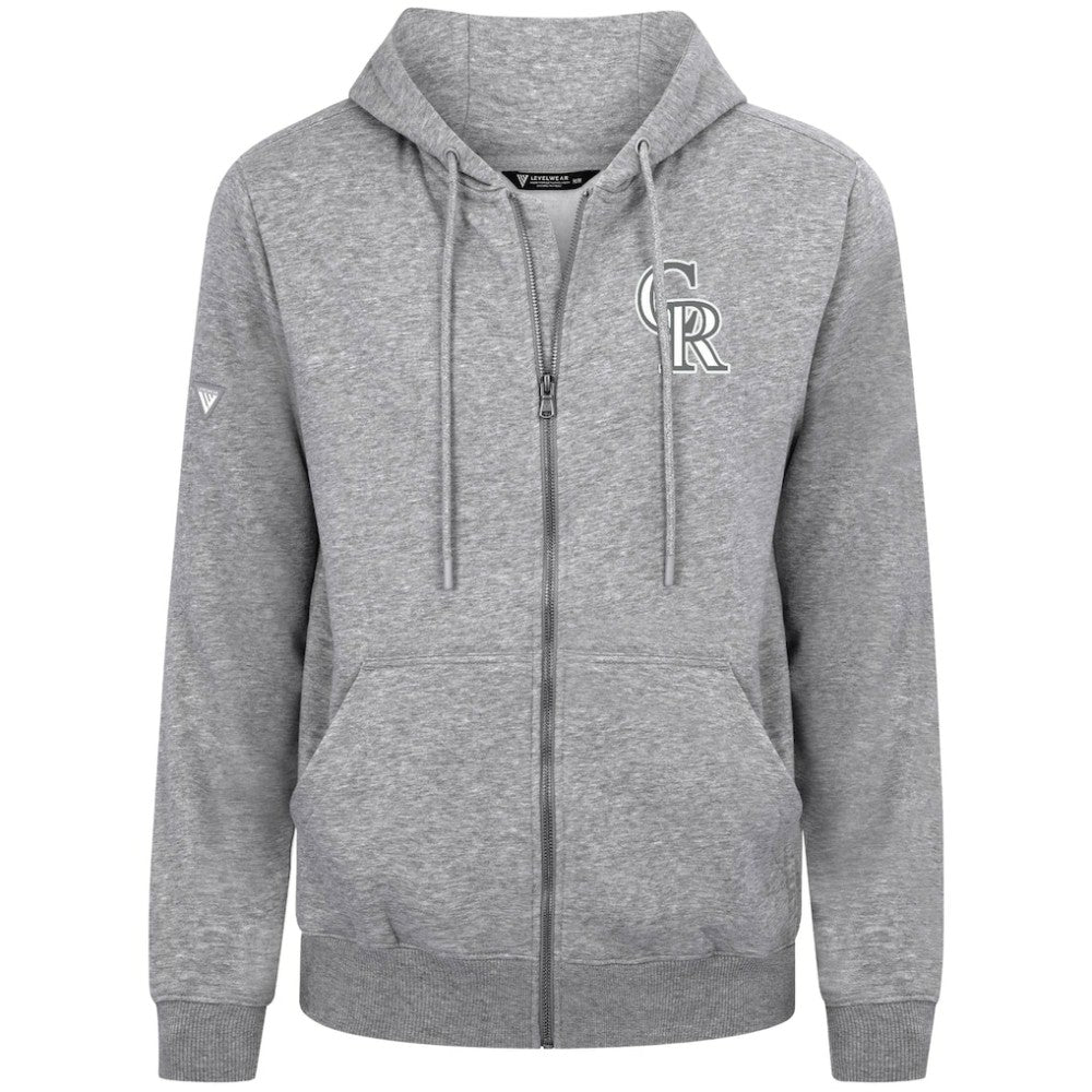 Colorado Rockies Levelwear Podium Chenille Logo Full-Zip Hoodie - MLB