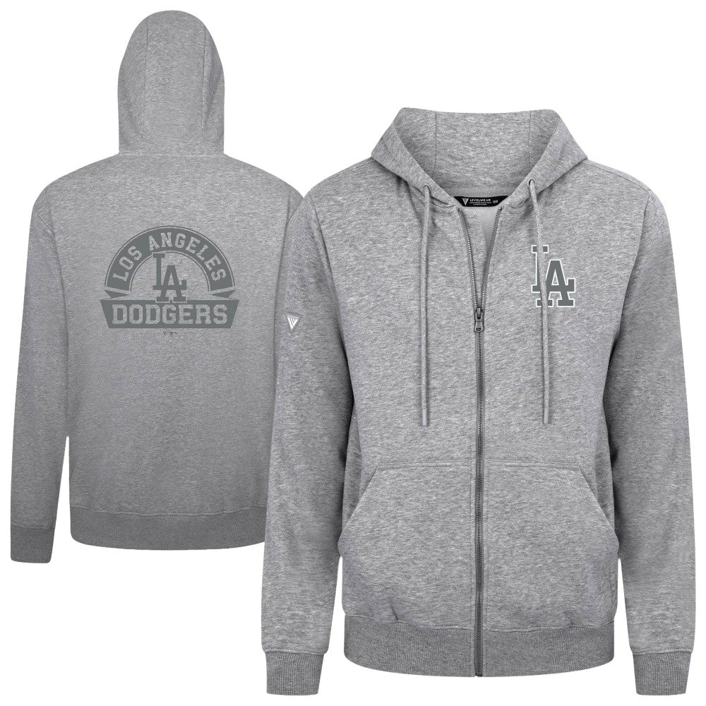 Los Angeles Dodgers Levelwear Podium Chenille Logo Full-Zip Hoodie - MLB