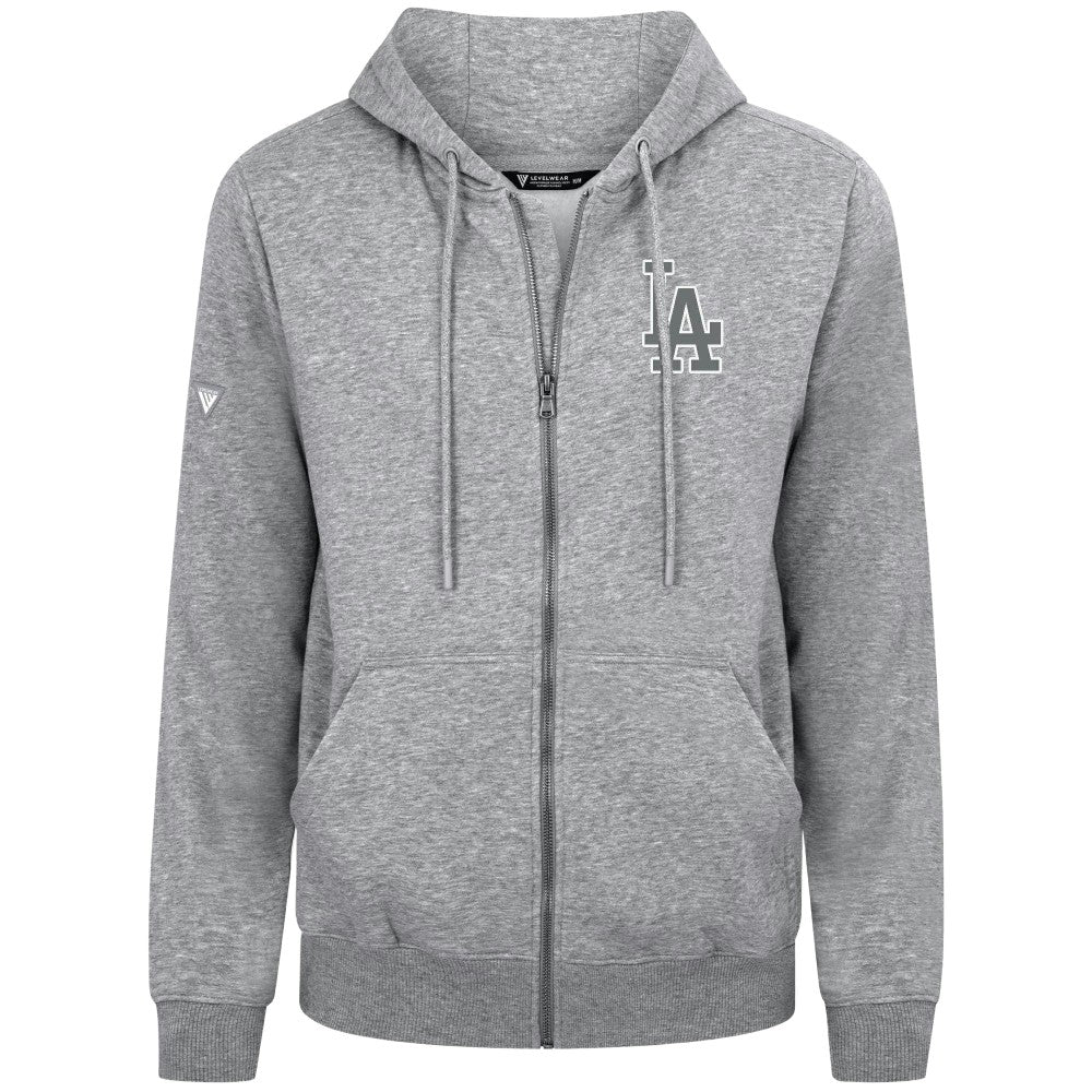 Los Angeles Dodgers Levelwear Podium Chenille Logo Full-Zip Hoodie - MLB