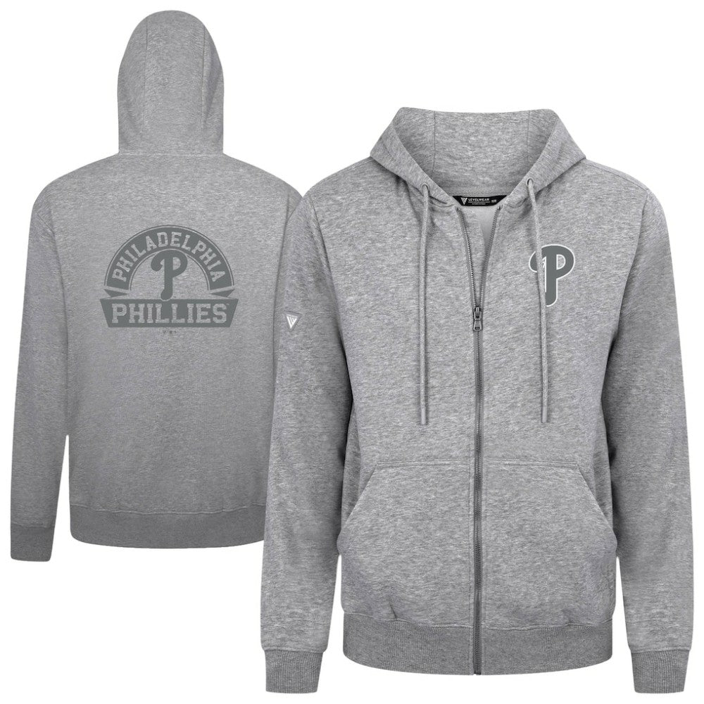 Philadelphia Phillies Levelwear Podium Banner Arch Full-Zip Hoodie - MLB