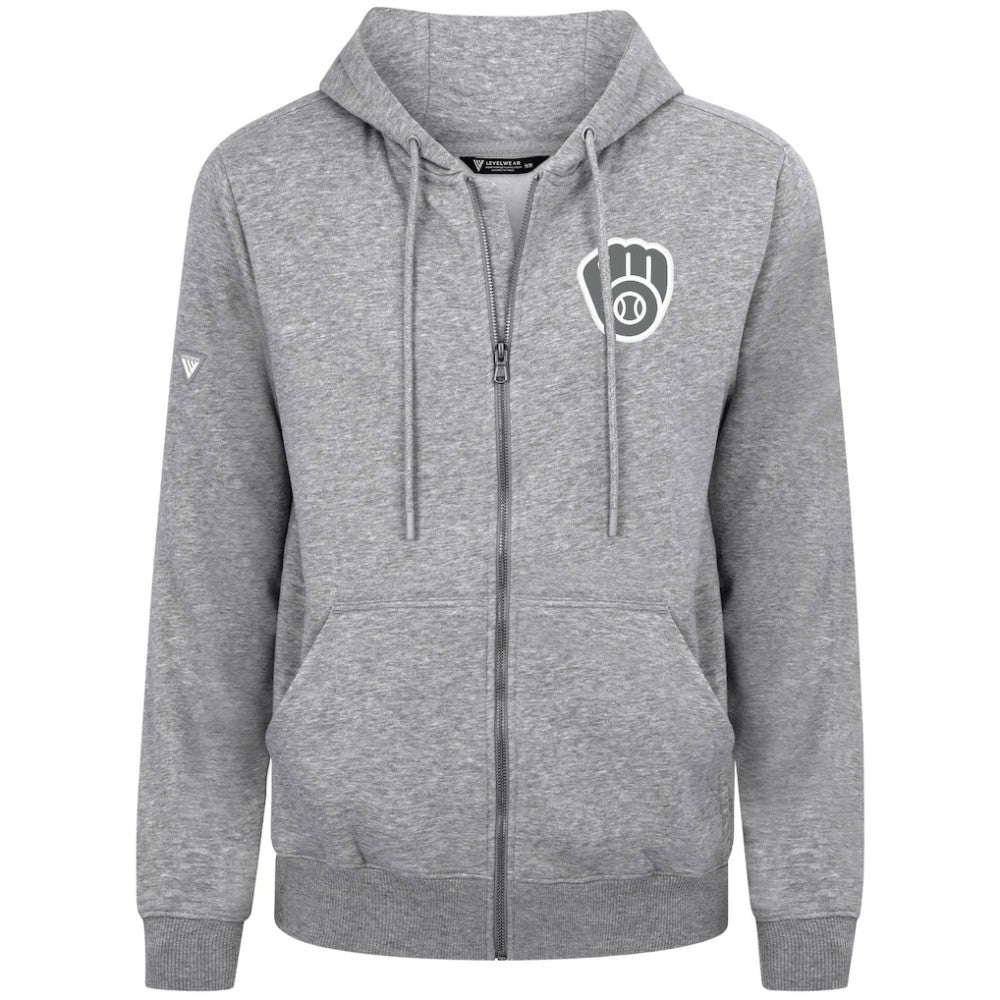 Milwaukee Brewers Levelwear Podium Banner Arch Full-Zip Hoodie - MLB