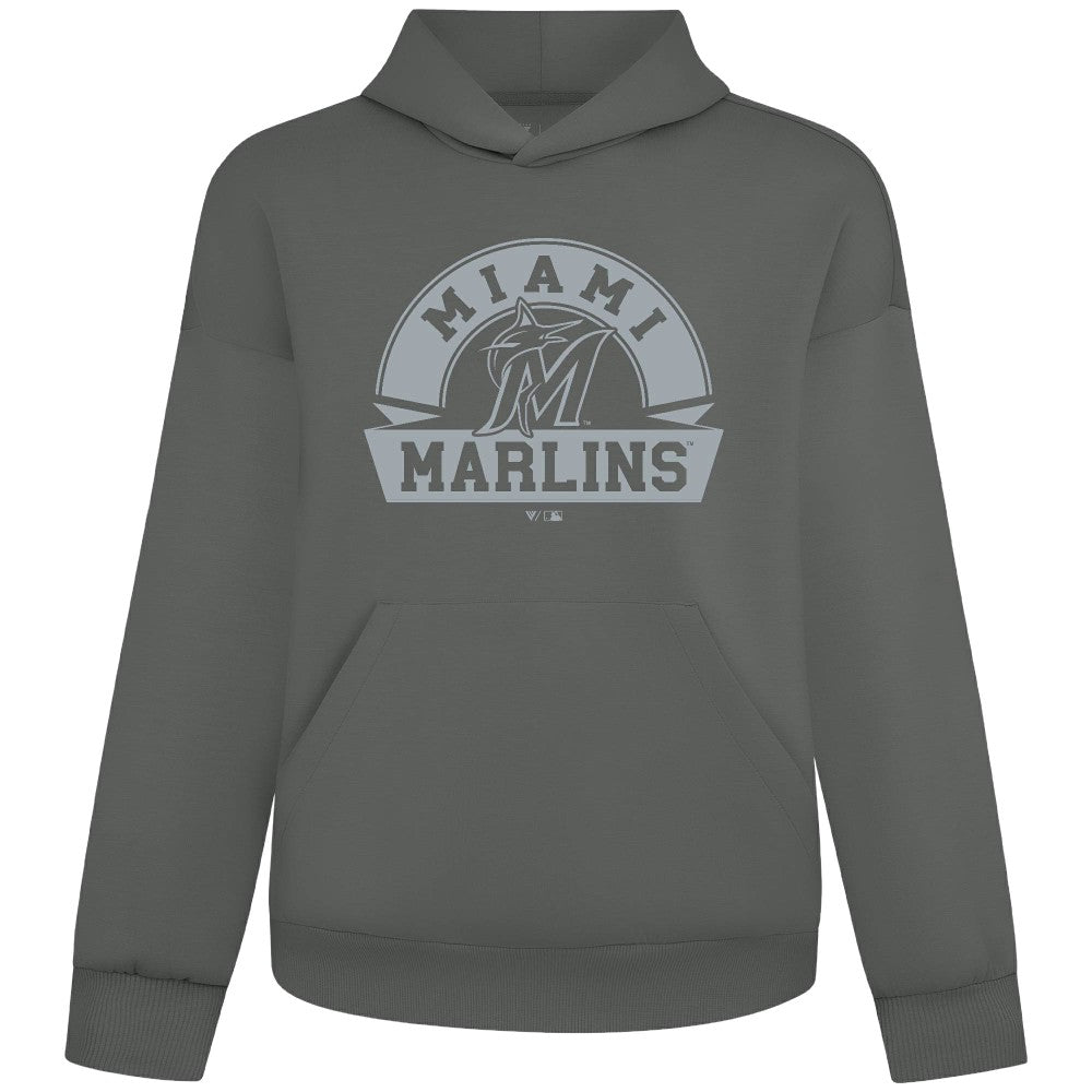 Miami Marlins Levelwear Luxe Signature Banner Arch Tri-Blend Hoodie - MLB