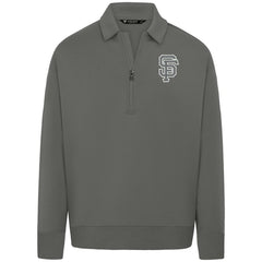 San Francisco Giants Levelwear Luxe Signature Quarter-Zip Chenille Logo Tri-Blend Sweatshirt - MLB