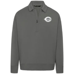 Cincinnati Reds Levelwear Luxe Signature Quarter-Zip Chenille Logo Tri-Blend Sweatshirt - MLB