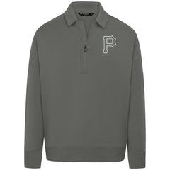 Pittsburgh Pirates Levelwear Luxe Signature Quarter-Zip Chenille Logo Tri-Blend Sweatshirt - MLB