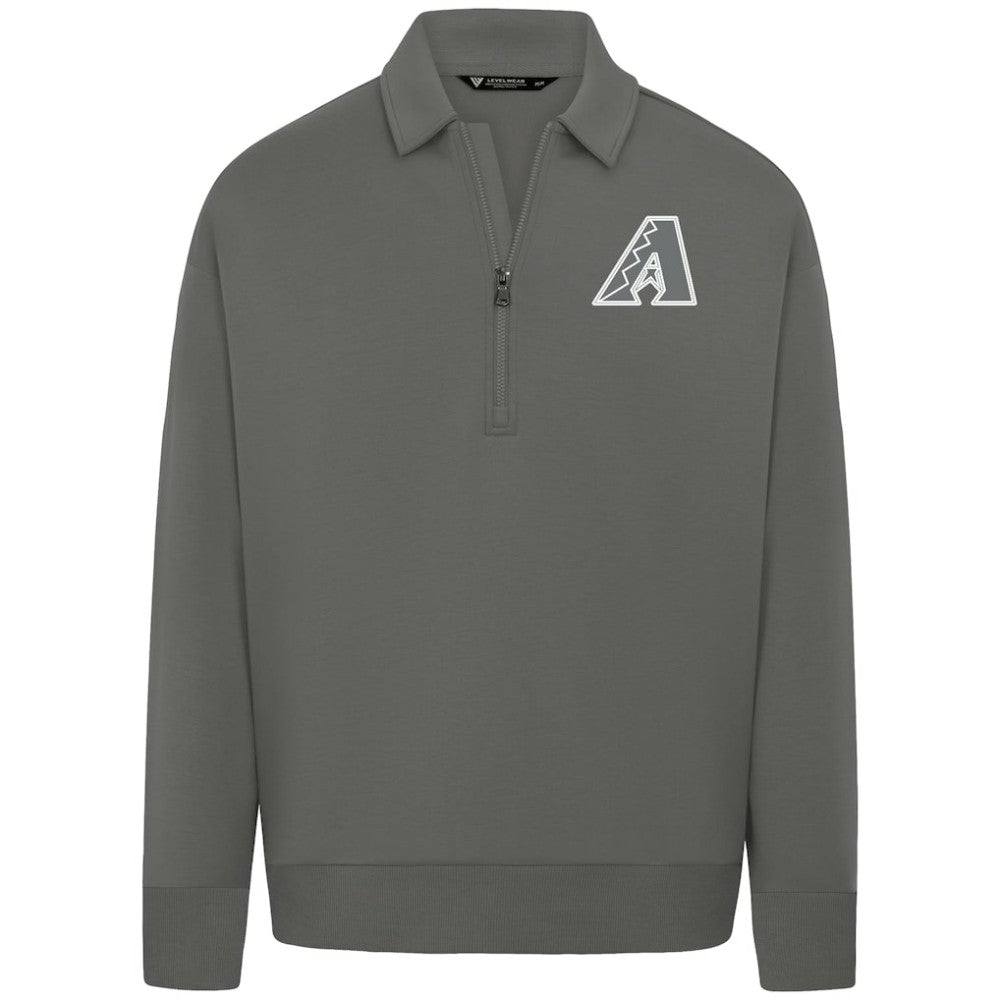 Arizona Diamondbacks Levelwear Luxe Signature Quarter-Zip Chenille Logo Tri-Blend Sweatshirt - MLB