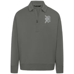 Detroit Tigers Levelwear Luxe Signature Quarter-Zip Chenille Logo Tri-Blend Sweatshirt - MLB