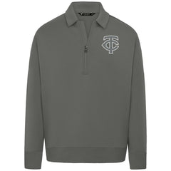 Minnesota Twins Levelwear Luxe Signature Quarter-Zip Chenille Logo Tri-Blend Sweatshirt - MLB