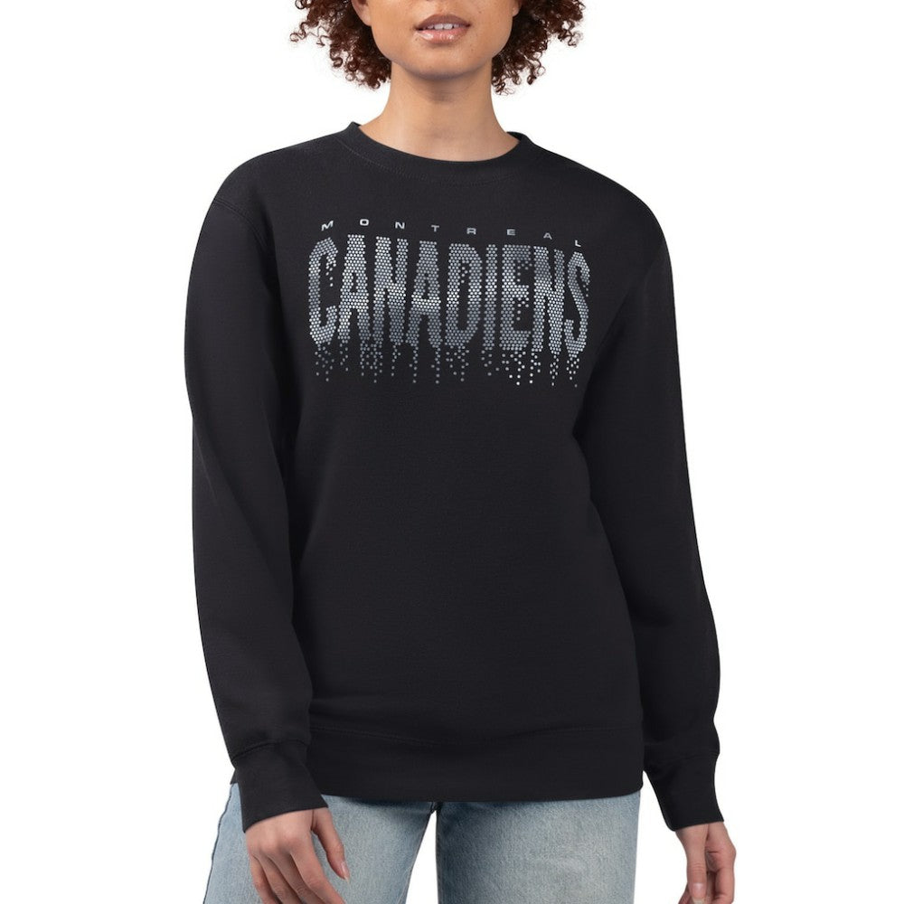 Montreal Canadiens G-III 4Her by Carl Banks Women's Metallic Drop Printed Fleece Sweatshirt - Black - NHL