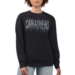 Montreal Canadiens G-III 4Her by Carl Banks Women's Metallic Drop Printed Fleece Sweatshirt - Black - NHL