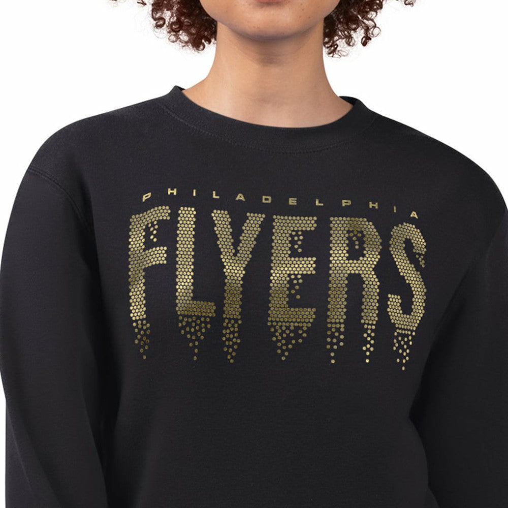 Philadelphia Flyers G-III 4Her by Carl Banks Women's Metallic Drop Printed Fleece Sweatshirt - Black - NHL