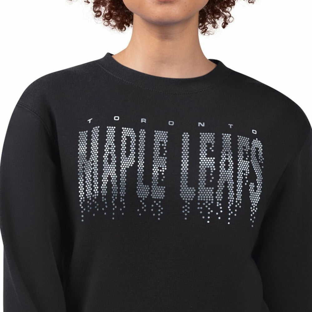 Toronto Maple Leafs G-III 4Her by Carl Banks Women's Metallic Drop Printed Fleece Sweatshirt - Black - NHL