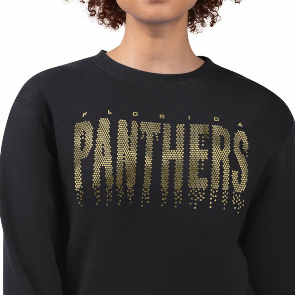 Florida Panthers G-III 4Her by Carl Banks Women's Metallic Drop Printed Fleece Sweatshirt - Black - NHL