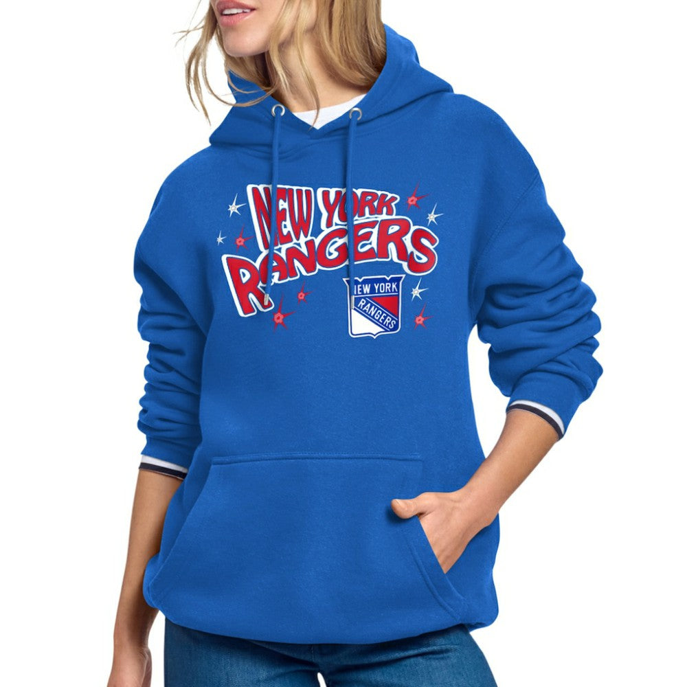 New York Rangers Starter Women's Fireworks Fleece Hoodie - Blue - NHL