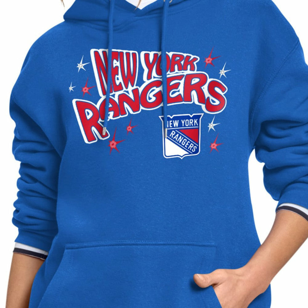 New York Rangers Starter Women's Fireworks Fleece Hoodie - Blue - NHL