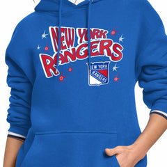 New York Rangers Starter Women's Fireworks Fleece Hoodie - Blue - NHL