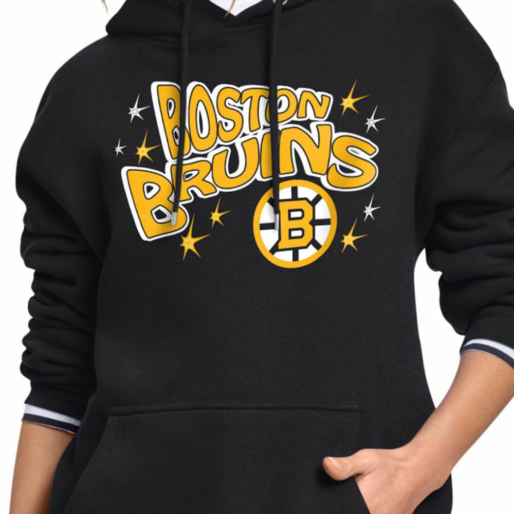 Boston Bruins Starter Women's Fireworks Fleece Hoodie - Black - NHL