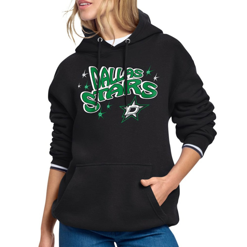 Dallas Stars Starter Women's Fireworks Fleece Hoodie - Black - NHL