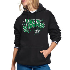 Dallas Stars Starter Women's Fireworks Fleece Hoodie - Black - NHL