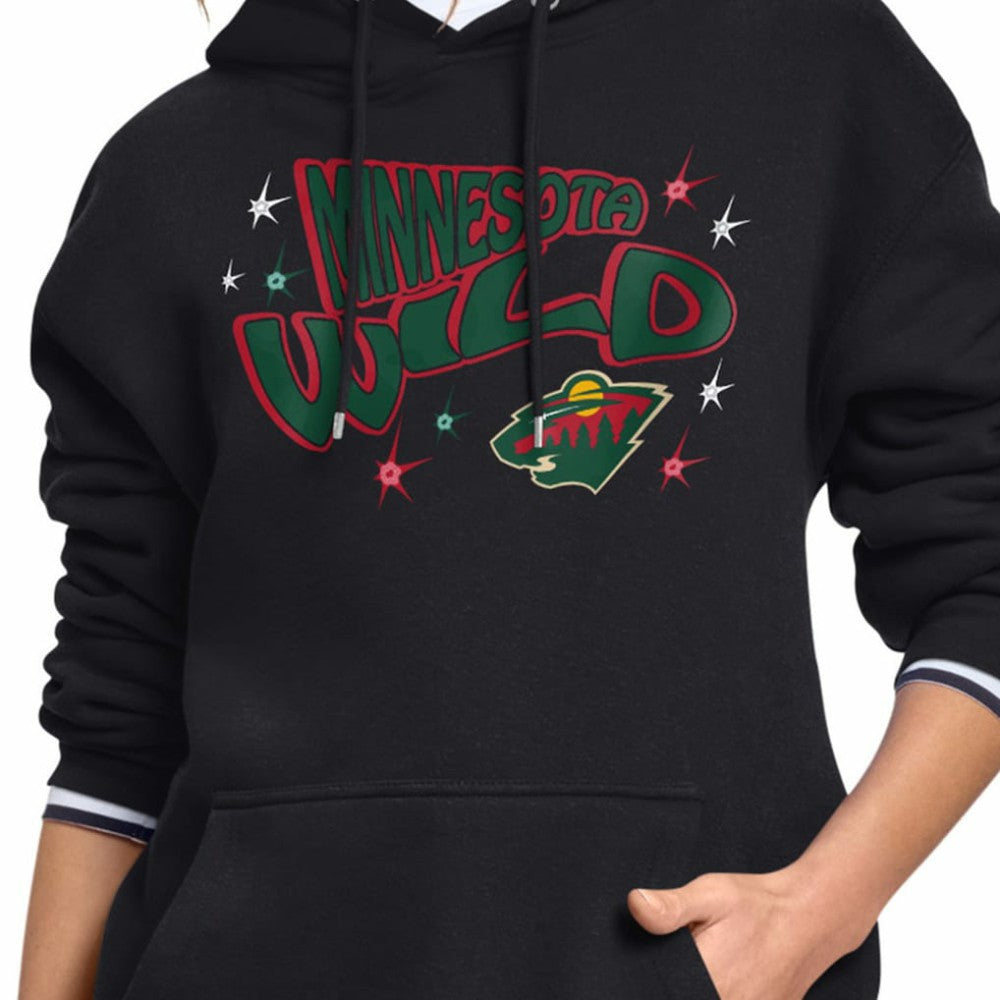Minnesota Wild Starter Women's Fireworks Fleece Hoodie - Black - NHL